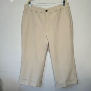 Zara XXL Straight Leg Cropped Ankle Pants Cream 7149/050/805